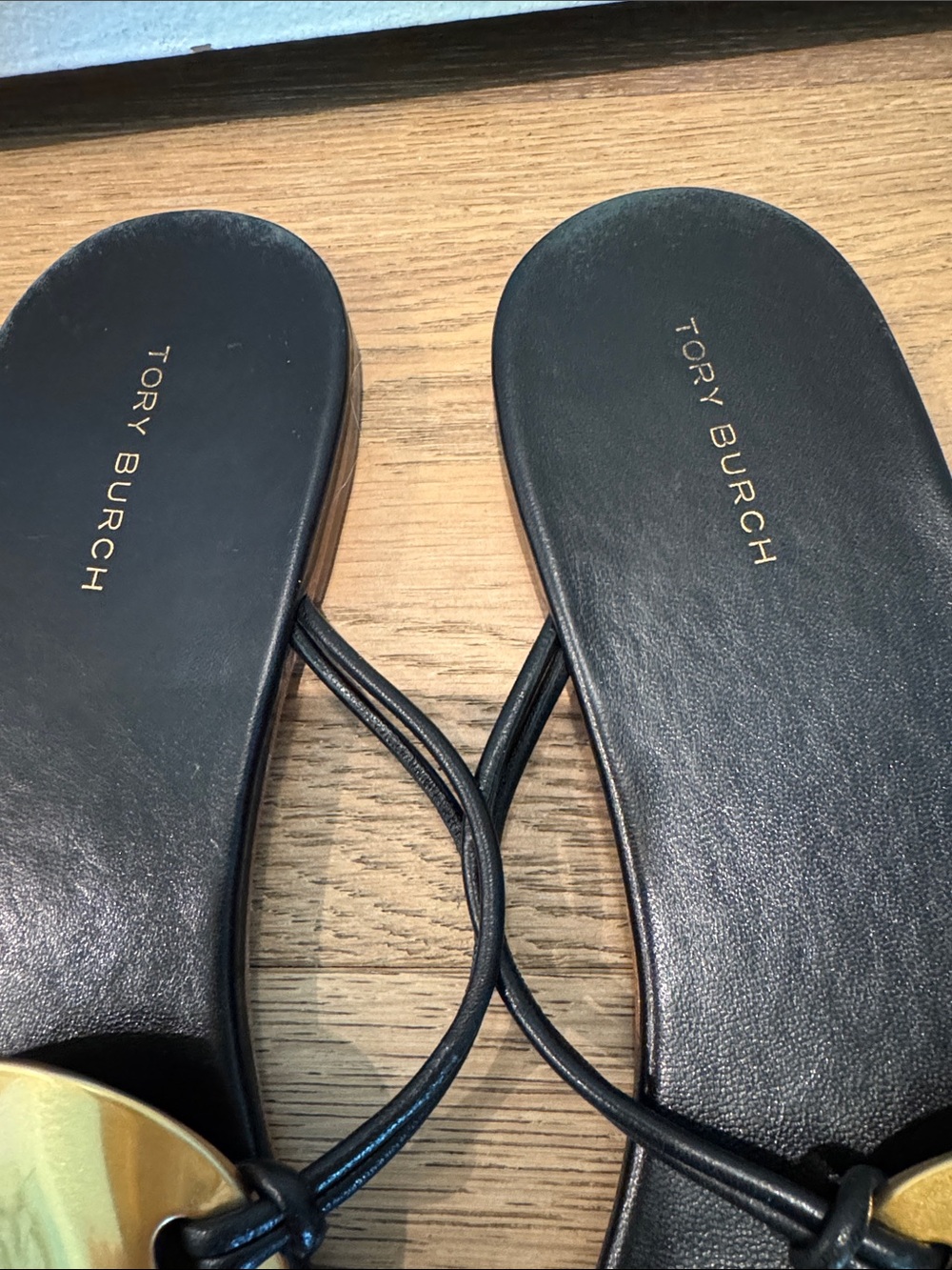 Tory Burch Patos Black Leather Sandals - Picture 2 of 7